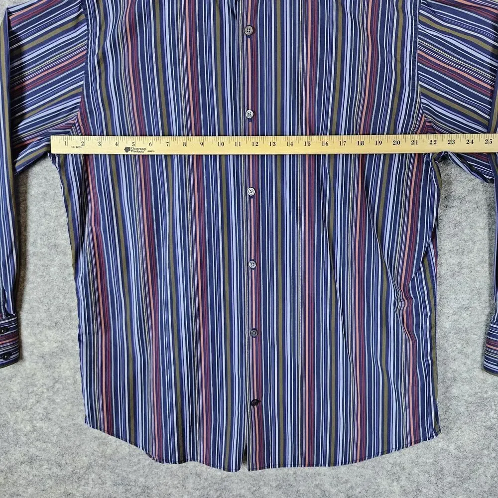 Banana Republic Men's Long Sleeve Button Up Vertical Stripes 100% Cotton Size XL